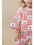 Strawberry Gingham- Shorts Set