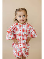Strawberry Gingham- Shorts Set