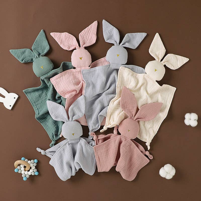 GOTS Certified Cotton Baby Security Blanket Soft Absorbent Teething Cloth