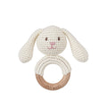 Baby Teething Toy Rattle Wood Ring Crochet (Rabbit)