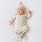 Bamboo Layette Knotted Gown and Beanie