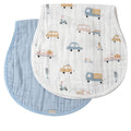 Bamboo Muslin Burp Cloth Set 2-Pack (Autos/Blue)