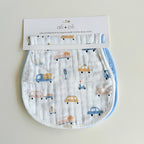 Bamboo Muslin Burp Cloth Set 2-Pack (Autos/Blue)