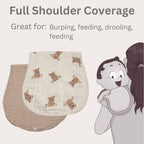 Bamboo Muslin Burp Cloth Set 2-Pack (Teddy/Taupe)