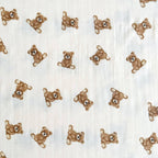 Bamboo Muslin Swaddle Baby Blanket (Teddy Bear)