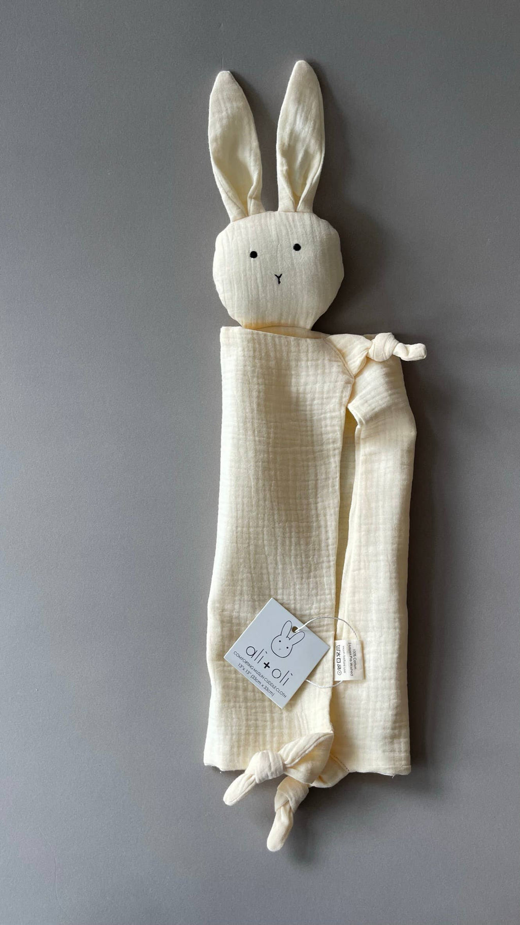 Cuddle Security Blanket Soft Muslin Cotton - Bunny (Natural)