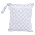Dual-Compartment Wet/Dry Bag with Mesh Pocket (Blue Checker)