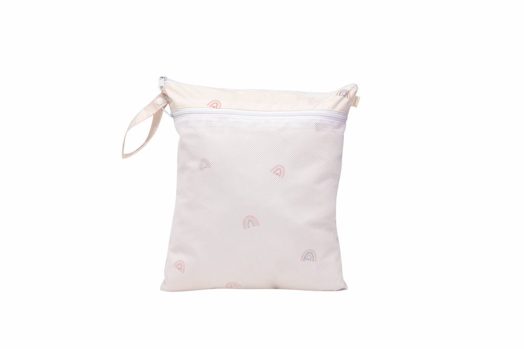 Dual-Compartment Wet/Dry Bag with Mesh Pocket (Rainbow)
