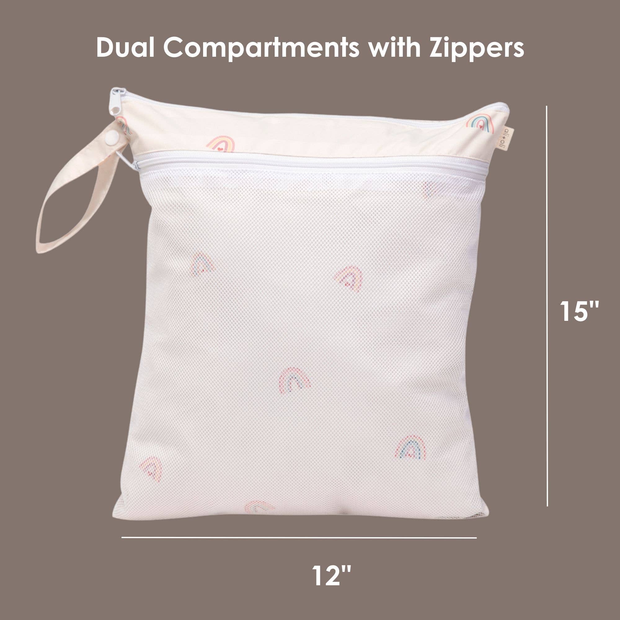 Dual-Compartment Wet/Dry Bag with Mesh Pocket (Rainbow)