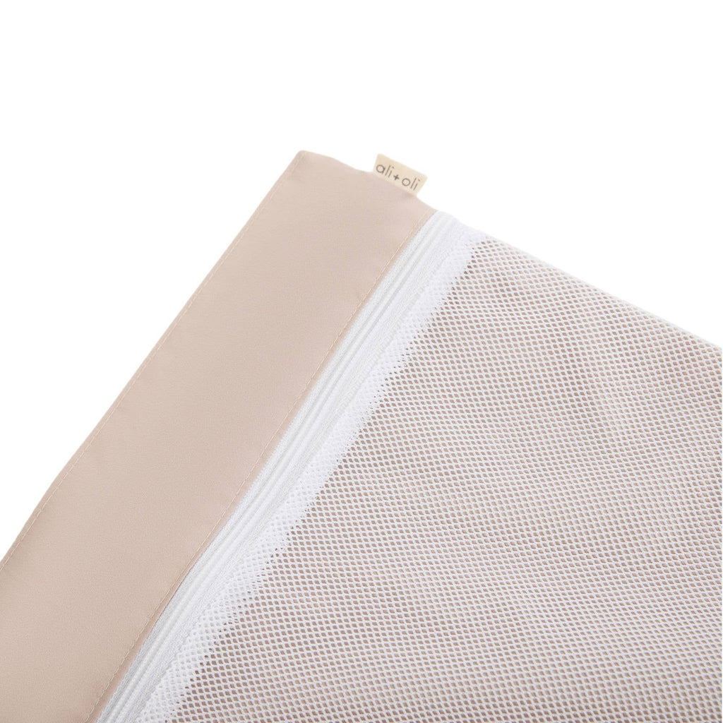 Dual-Compartment Wet/Dry Bag with Mesh Pocket (Taupe)