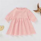 Girls' Ruffle Sleeve Dress Soft Cotton A-Line Dress