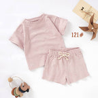 Kids Organic Cotton Short Sleeve Set Cute Casual Style