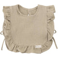 Muslin Cotton Ruffle Baby Bib (Taupe)