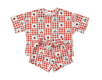 Strawberry Gingham- Shorts Set