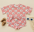 Strawberry Gingham- Shorts Set