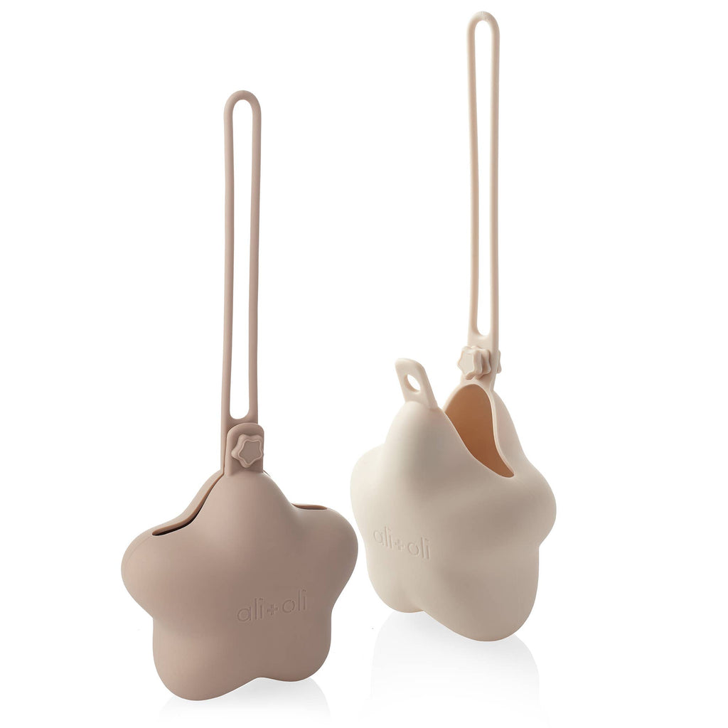 Silicone Pacifier Case 2-pack Star (Taupe-Sand)