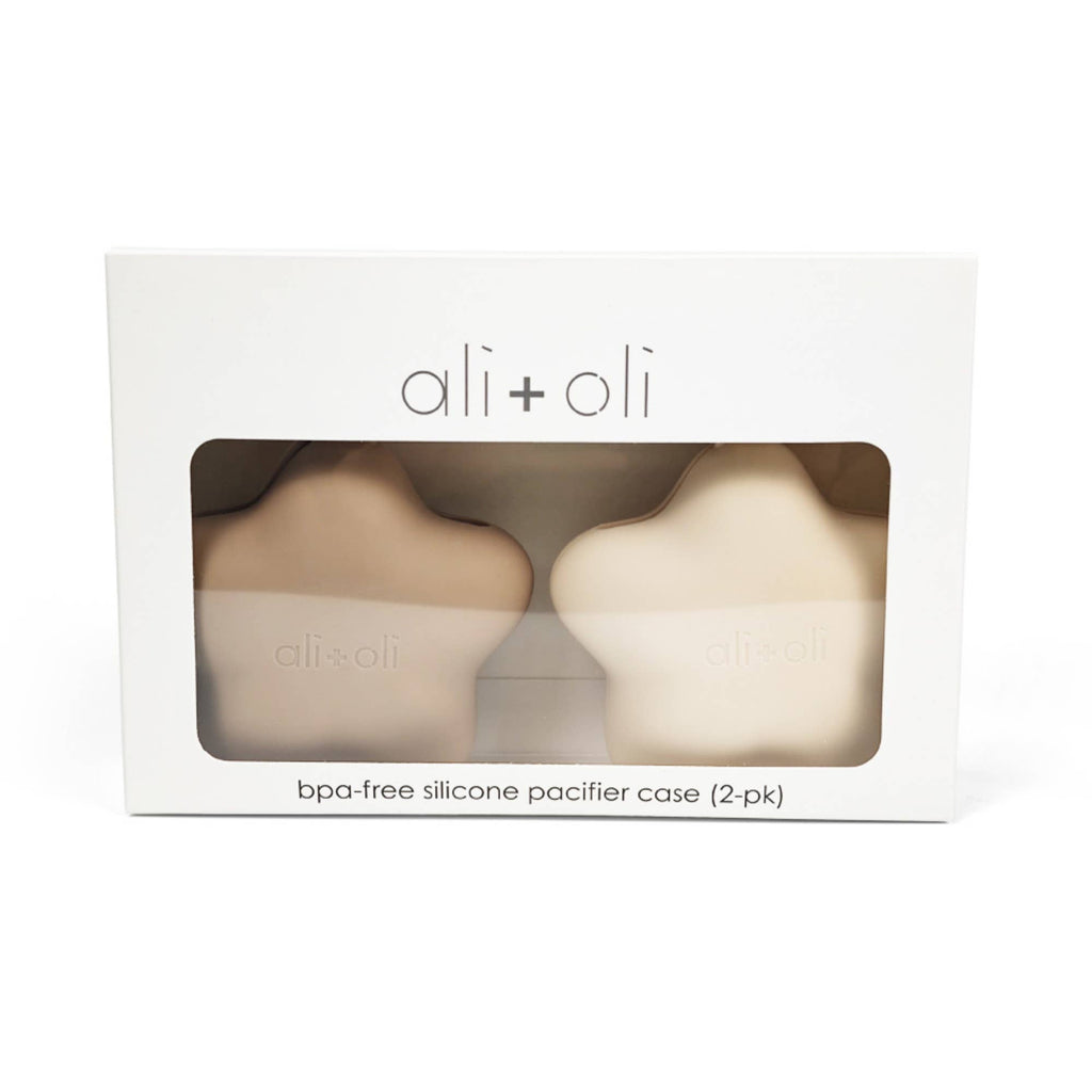 Silicone Pacifier Case 2-pack Star (Taupe-Sand)