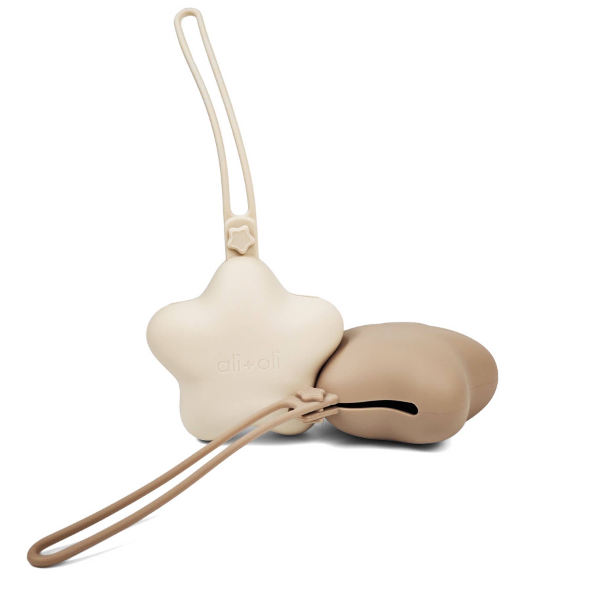 Silicone Pacifier Case 2-pack Star (Taupe-Sand)