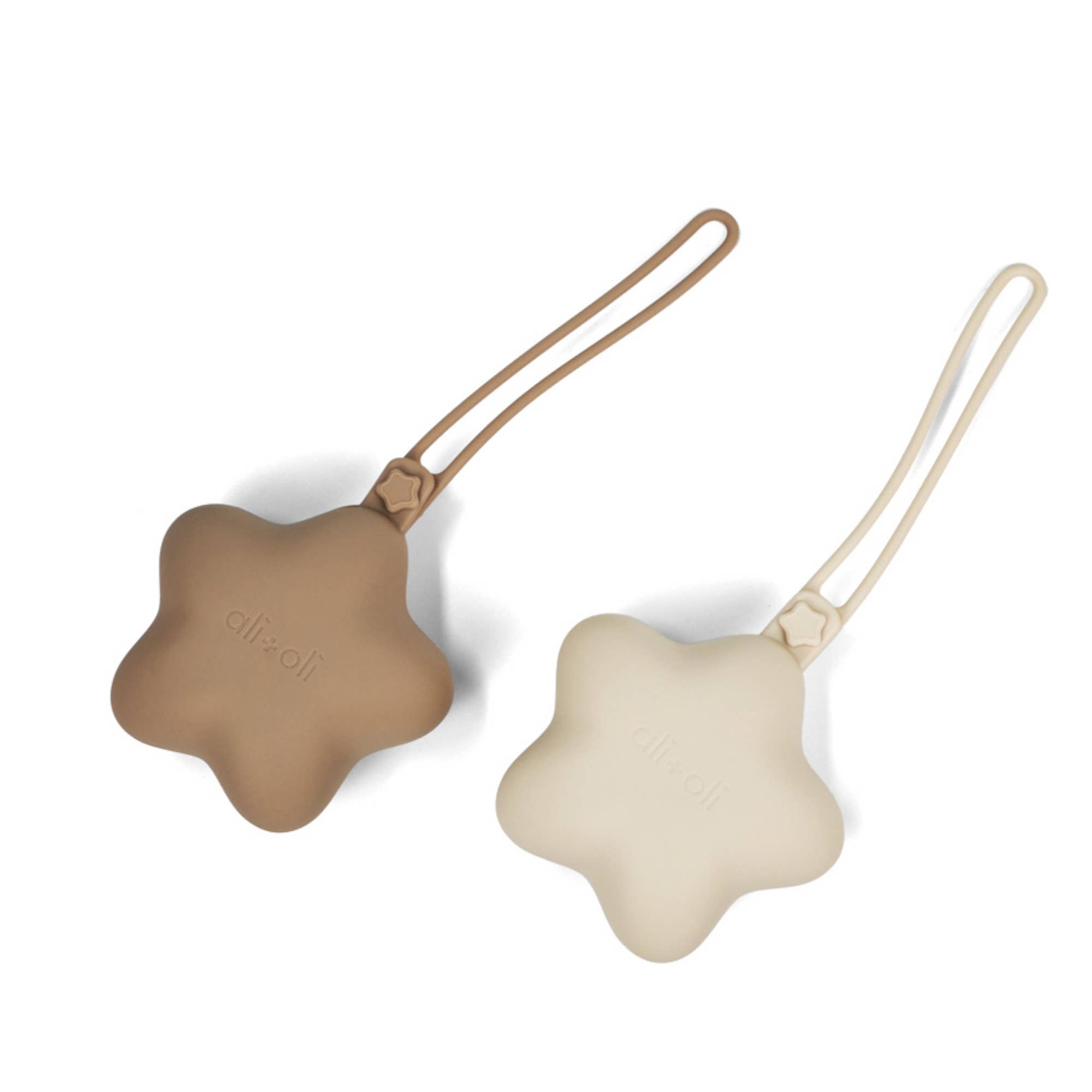 Silicone Pacifier Case 2-pack Star (Taupe-Sand)