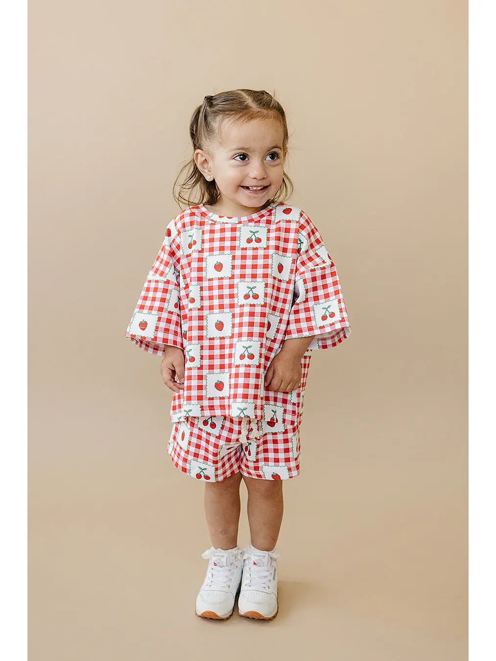 Strawberry Gingham- Shorts Set